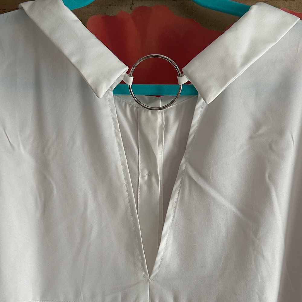 White Button-Up Blouse - Picture 2 of 3